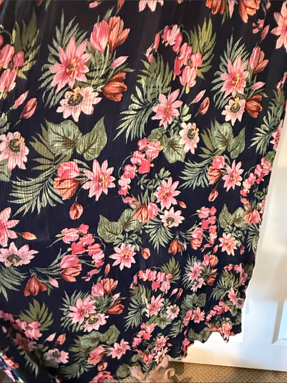 Floral Navy Maxi Dress with Pink & Green Print - Picture 5 of 9